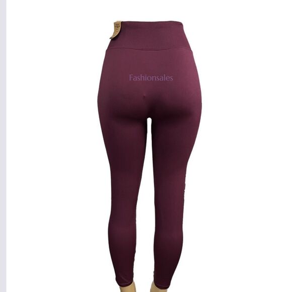 Victorias Secret PINK Seamless Workout Tight High Waist Full length burgundy - Picture 4 of 4